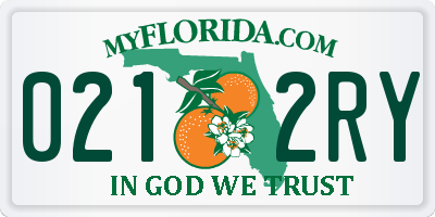 FL license plate 0212RY