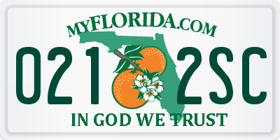 FL license plate 0212SC