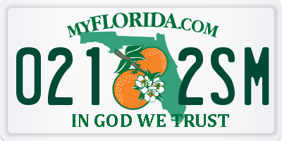 FL license plate 0212SM