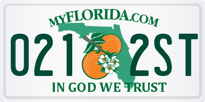 FL license plate 0212ST