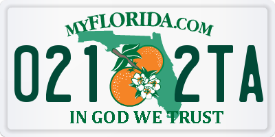 FL license plate 0212TA