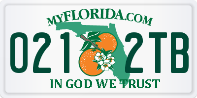 FL license plate 0212TB