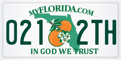 FL license plate 0212TH