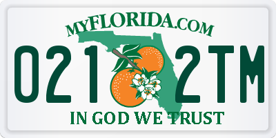 FL license plate 0212TM