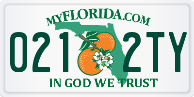 FL license plate 0212TY