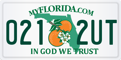 FL license plate 0212UT