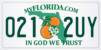FL license plate 0212UY