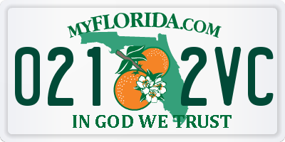 FL license plate 0212VC