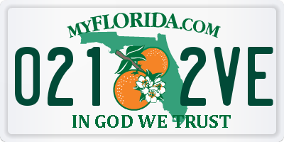 FL license plate 0212VE