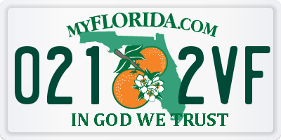 FL license plate 0212VF