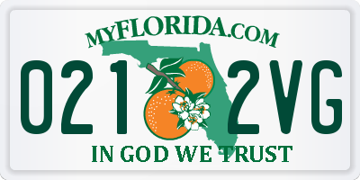 FL license plate 0212VG