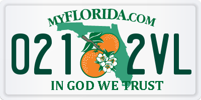 FL license plate 0212VL