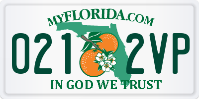 FL license plate 0212VP