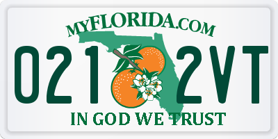 FL license plate 0212VT