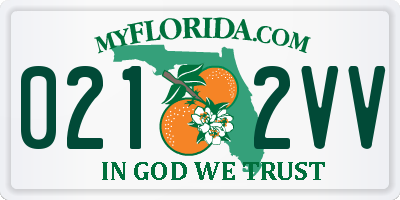 FL license plate 0212VV