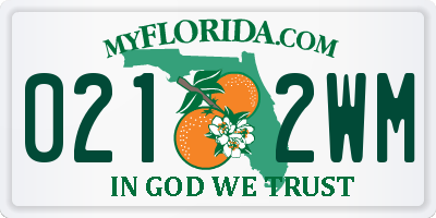 FL license plate 0212WM