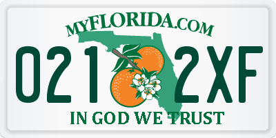 FL license plate 0212XF