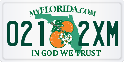 FL license plate 0212XM