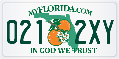 FL license plate 0212XY