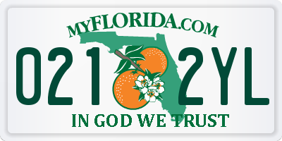 FL license plate 0212YL