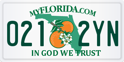 FL license plate 0212YN