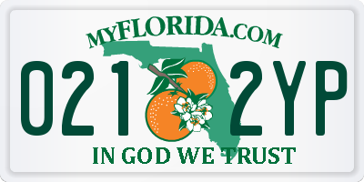 FL license plate 0212YP