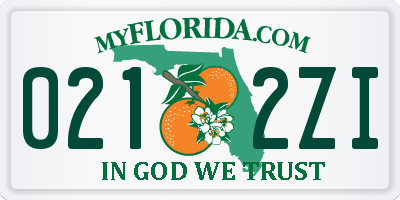 FL license plate 0212ZI