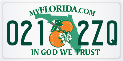 FL license plate 0212ZQ