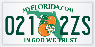 FL license plate 0212ZS