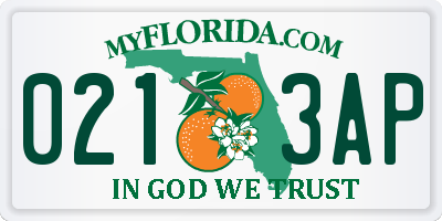 FL license plate 0213AP