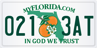 FL license plate 0213AT