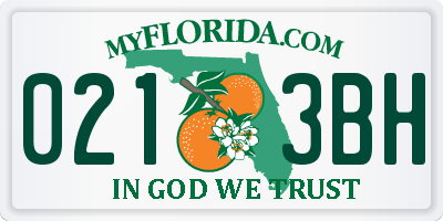 FL license plate 0213BH