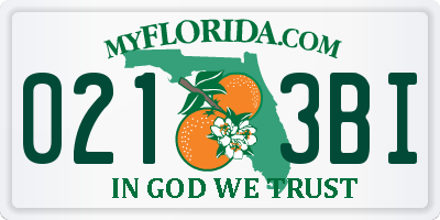 FL license plate 0213BI