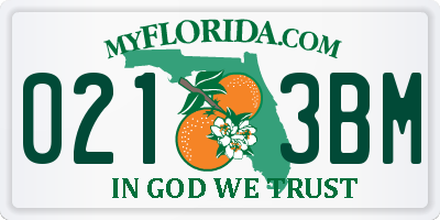 FL license plate 0213BM