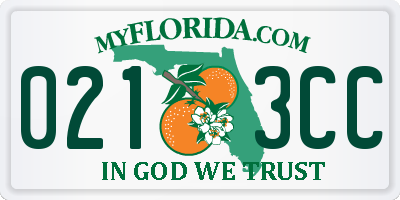 FL license plate 0213CC