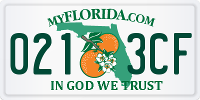 FL license plate 0213CF