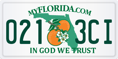 FL license plate 0213CI