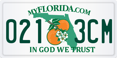 FL license plate 0213CM