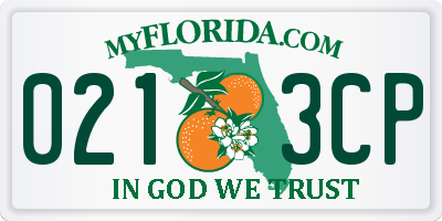 FL license plate 0213CP
