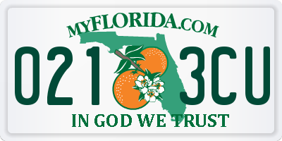 FL license plate 0213CU