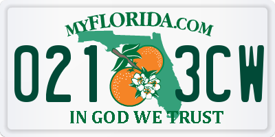 FL license plate 0213CW