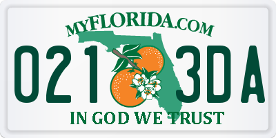 FL license plate 0213DA