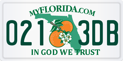 FL license plate 0213DB