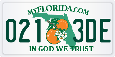 FL license plate 0213DE