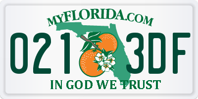 FL license plate 0213DF