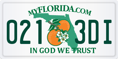 FL license plate 0213DI