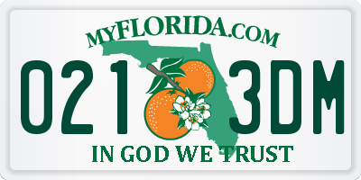 FL license plate 0213DM