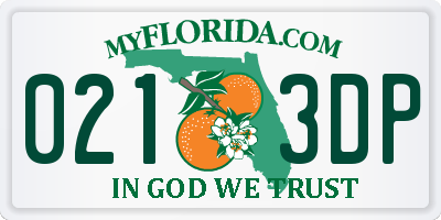 FL license plate 0213DP