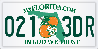 FL license plate 0213DR