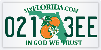 FL license plate 0213EE